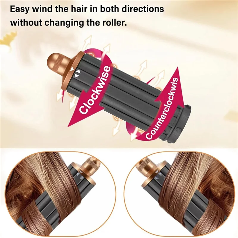 A74G-2In1 ผมสั้น Curling Barrels 1.6 นิ้ว/40 มม.และอะแดปเตอร์สําหรับ Dyson Airwrap Styler เป็นเครื่องเป่าผมผสม