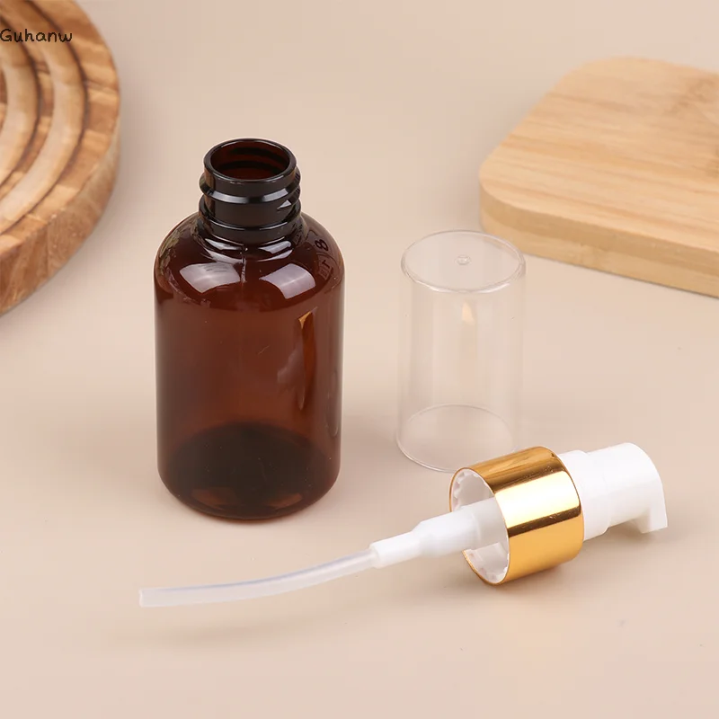 50 مللي السفر الأبيض زجاجة محلول فارغة المحمولة عينة زجاجة مضخة التجميل إعادة الملء الحاويات هلام الاستحمام كريم الجسم حزمة