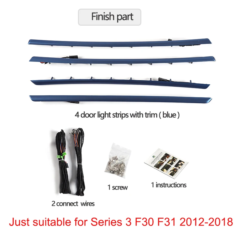 F30 F31 2 Farben Auto-Innentürverkleidungen Umgebungslicht LED-Licht Orange/Blau Farbe für Bmw 3er 2-Farben-Umgebungslicht – Detail 14