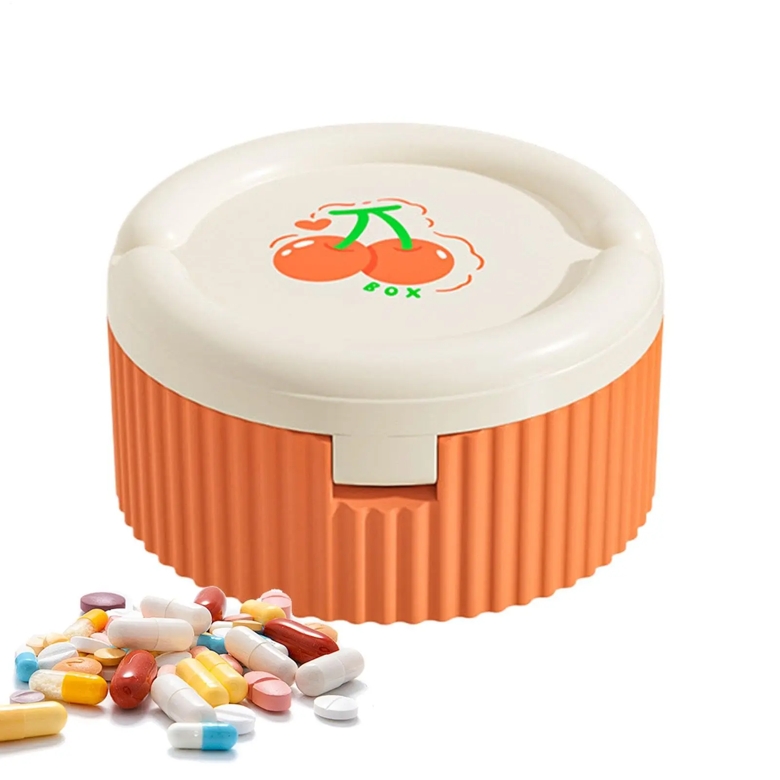 2in1 Creative 4 Grid Medicine Case With Small Water Cup Space-Saving & Washable Daily Pill Case Small Piller for Pocket Purse