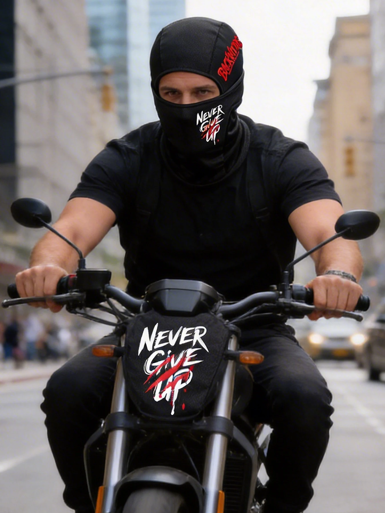 Musion Balaclava Coole Vollgesichtsmaske im Hip-Hop-Street-Style mit Aufdruck, Winddicht und Sonnenschutz für Radfahrer – Detail 1
