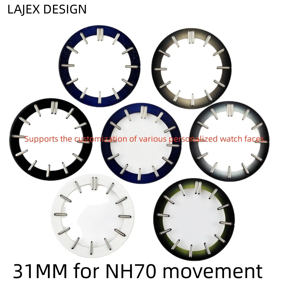 Supports Custom Personalized Watch Faces With Your Own Logo 31mm Transparent Skeleton Starry Sky Dial Suitable For NH70 Movement