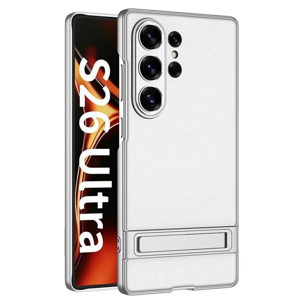

Magnetic for Samsung Galaxy S26 Ultra Case PU Leather Back Invisible Magnetic Ring Stand Shockproof Slim