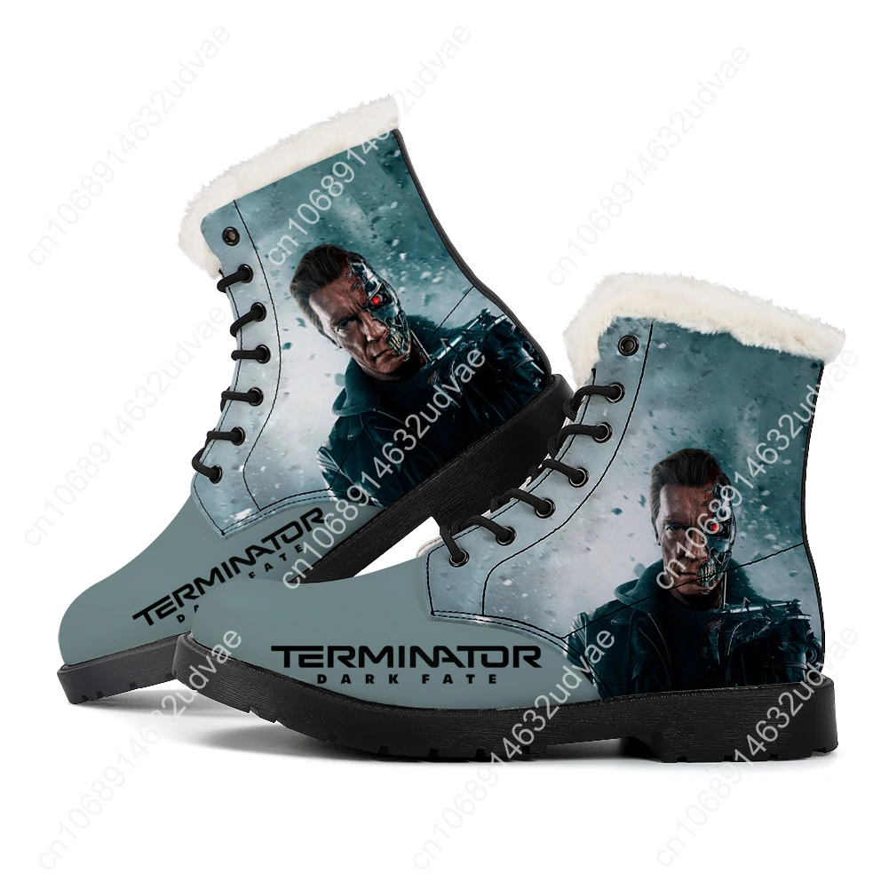 

The Terminator Plush Boots Mens Womens Teenager Shoes Casual Boot Outdoor Light High Quality Print on Demand Customize Shoe