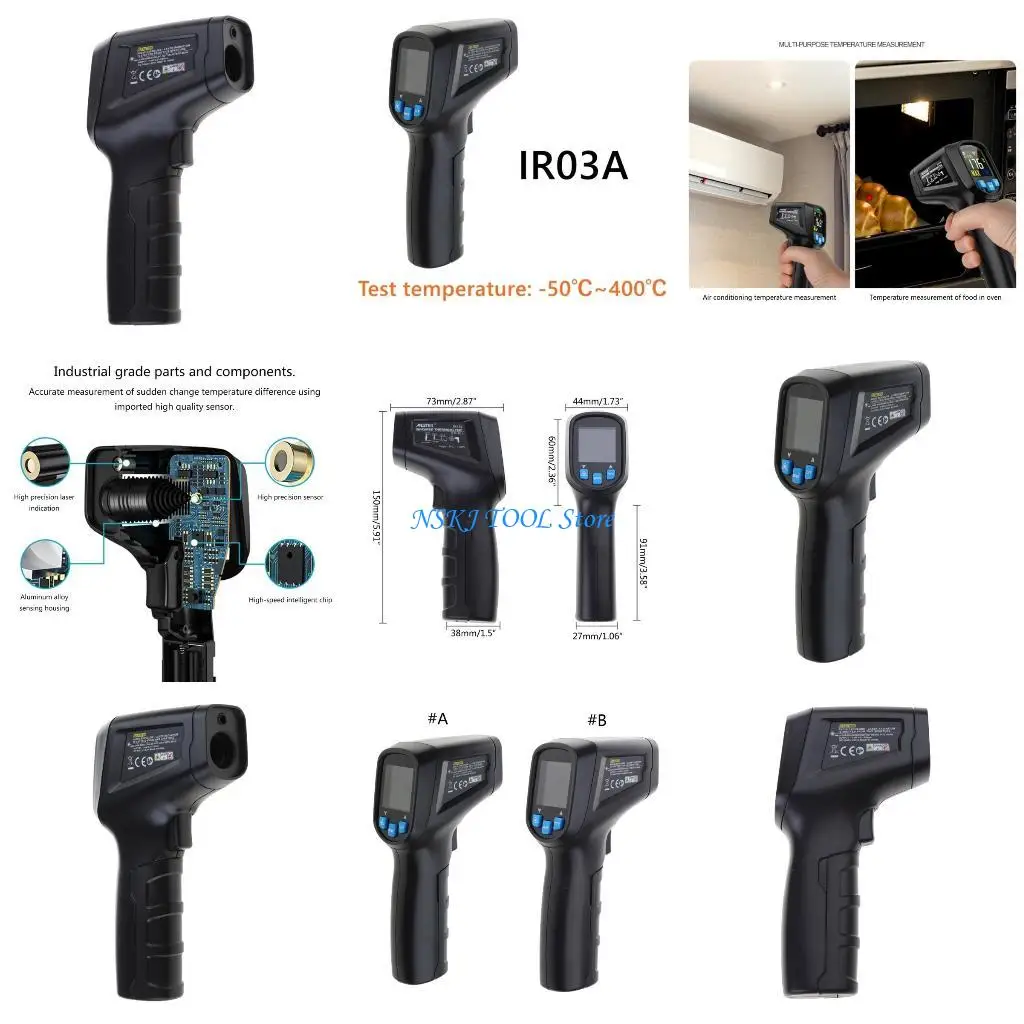 

L8RC Home InfraredsTemperature Guns High TemperaturesNon Contact Thermometer Adjustable Industrial Detector Instrument