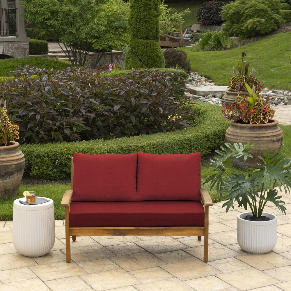

Outdoor Loveseat Cushion Set, Water Repellent, Fade Resistant, Cushion Set for Couch，Red Leala