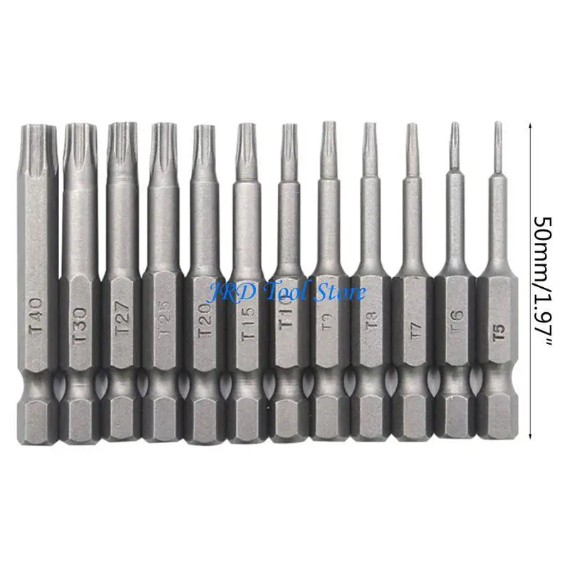 Bit cacciavite A2UD da 50 mm da 1/4 pollici T5-T40 Torx Torta Potente Bitta cacciavite elettrica