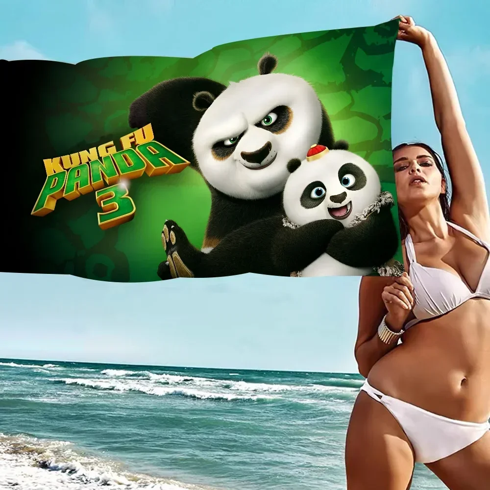 K-Kung F-Fu P-Panda Microfiber Blanket Quick Drying Beach Towels Oversized Printing Super Absorbent Pool Towel Blanket