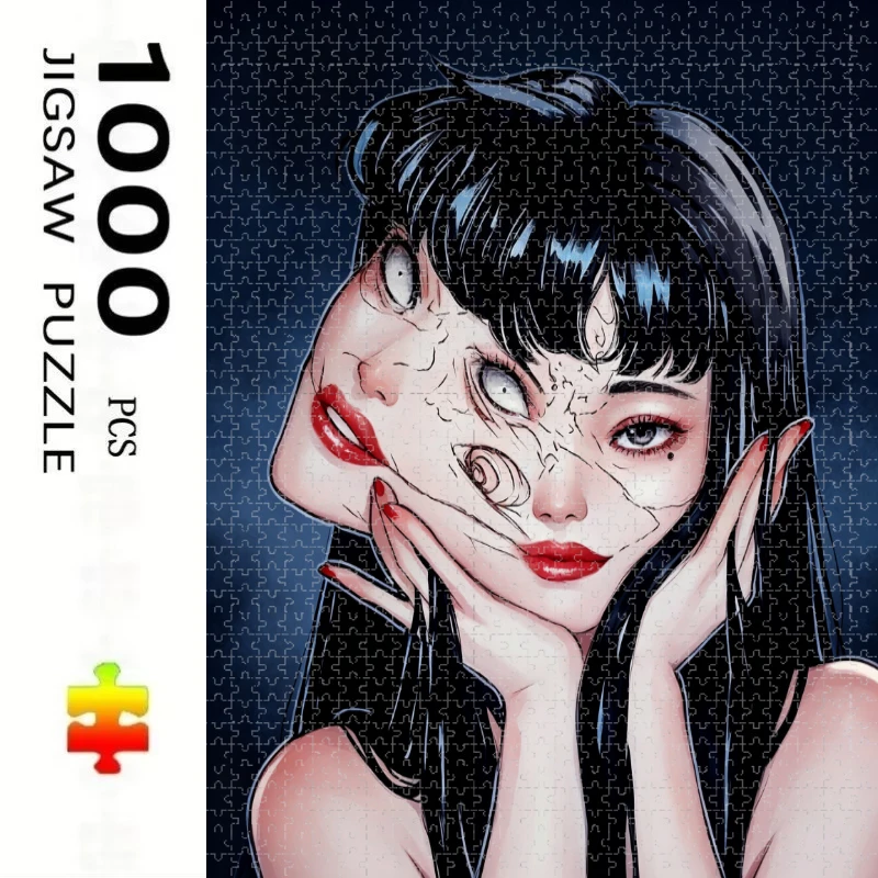 500/1000 Piece Dark Comic Double Face Girl Jigsaw Puzzle Home Decor Adults Puzzle Games Family Fun Puzzles Educational Toys