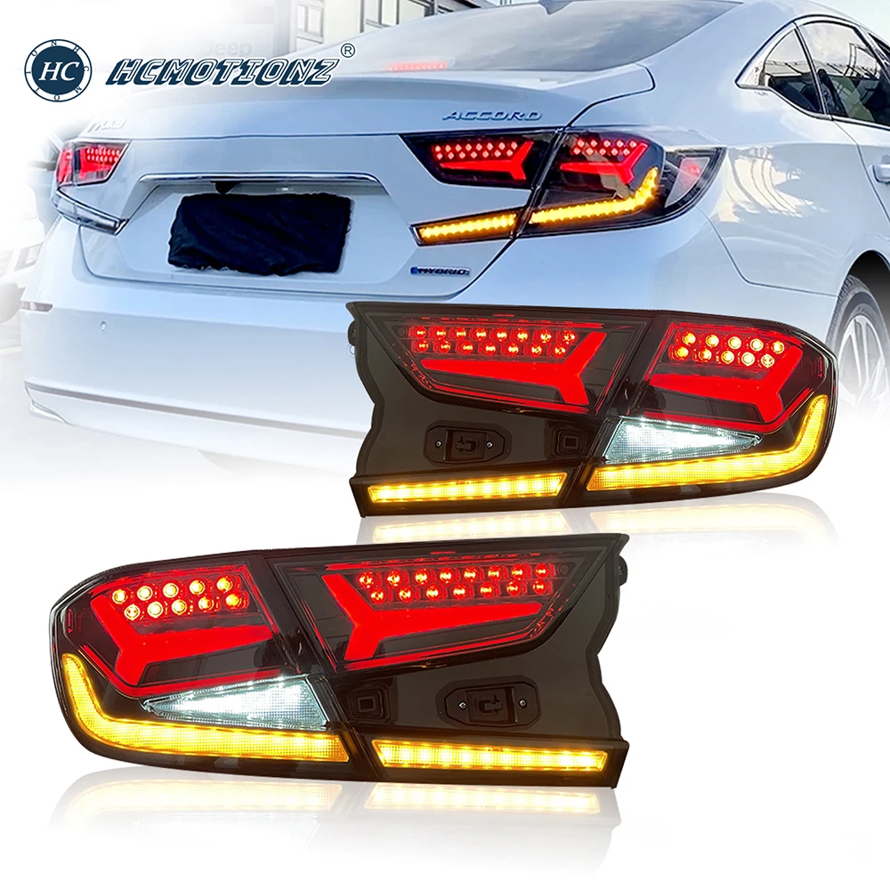 

HCMOTIONZ LED Tail Lights Assembly for Honda Accord 2018 2019 2020 2021 2022 DRL Start UP Animation Car Styling Rear Lamps