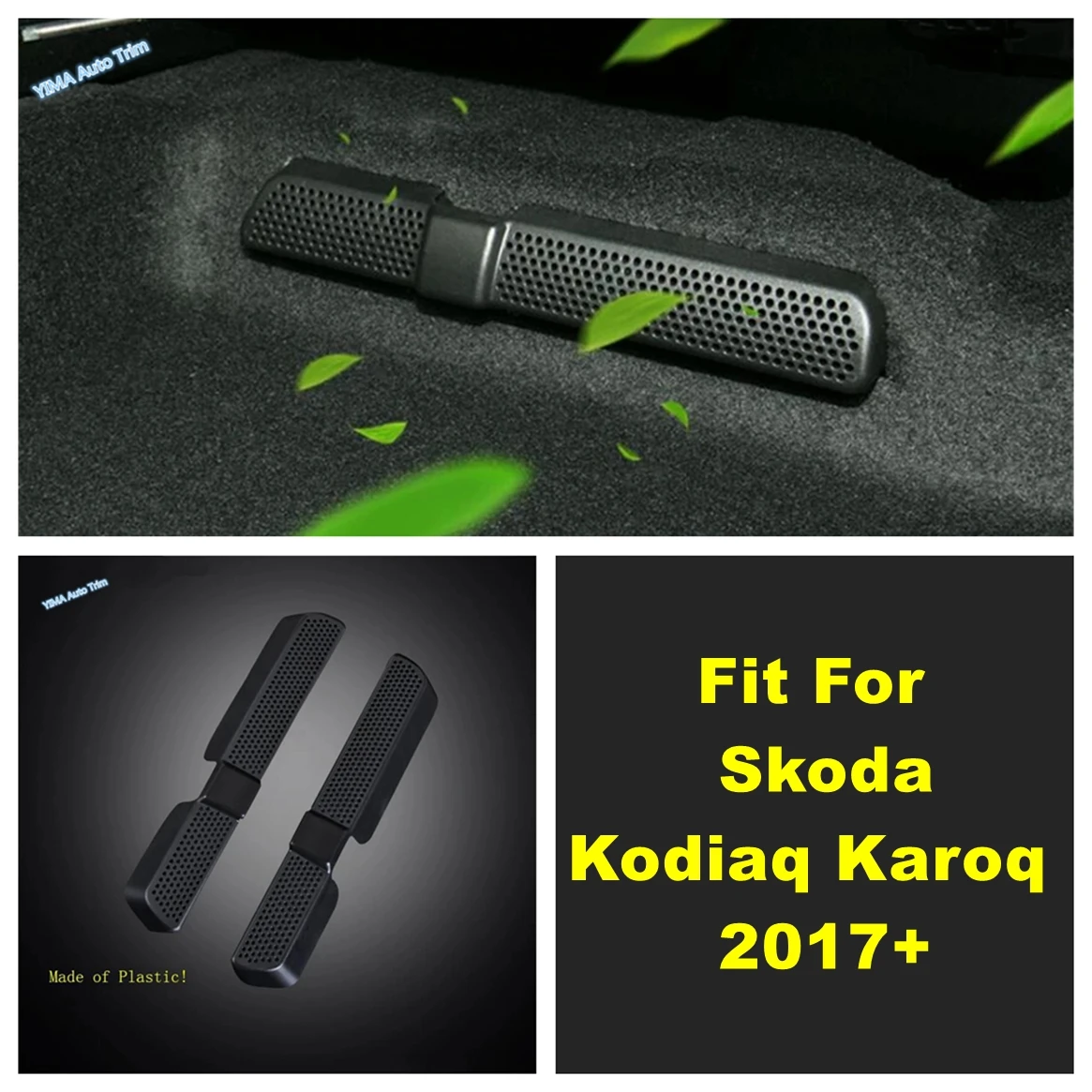 

Fit For Skoda Kodiaq / Karoq 2017 - 2023 Car Seat Under Floor Air Conditioning AC Outlet Vent Dust Cover Protection Accessories