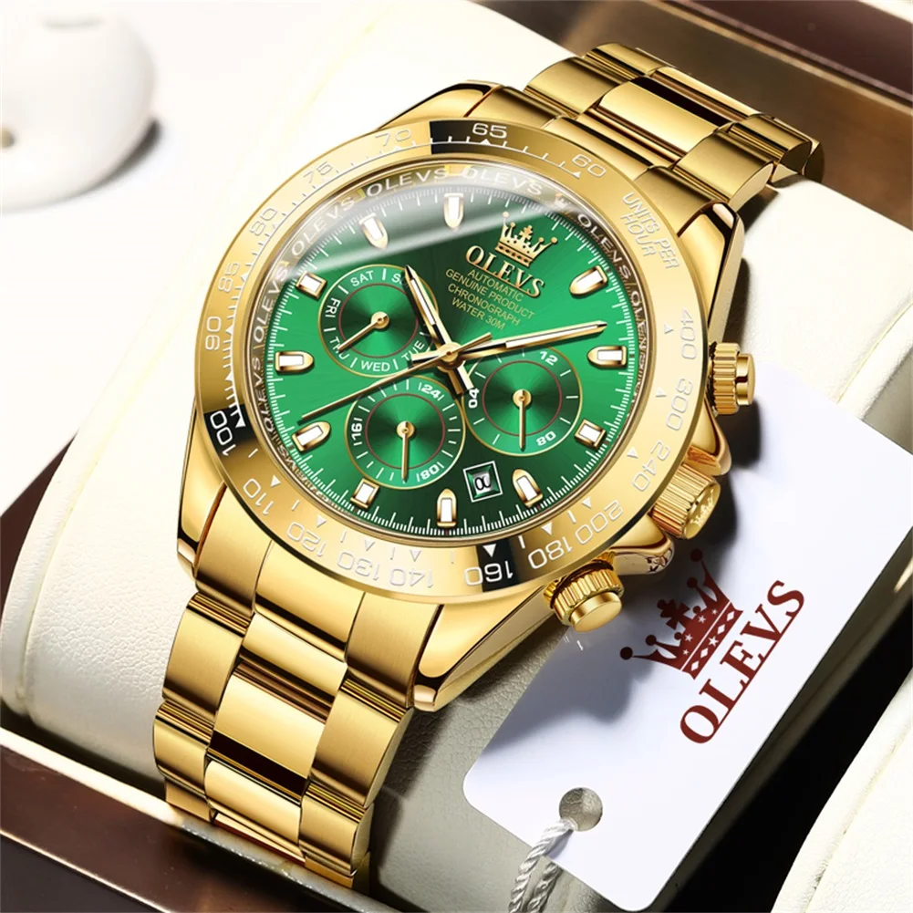 

OLEVS Men's Watches Top Brand Luxury Original Waterproof Automatic Mechanical Watch for Man Gold Style New