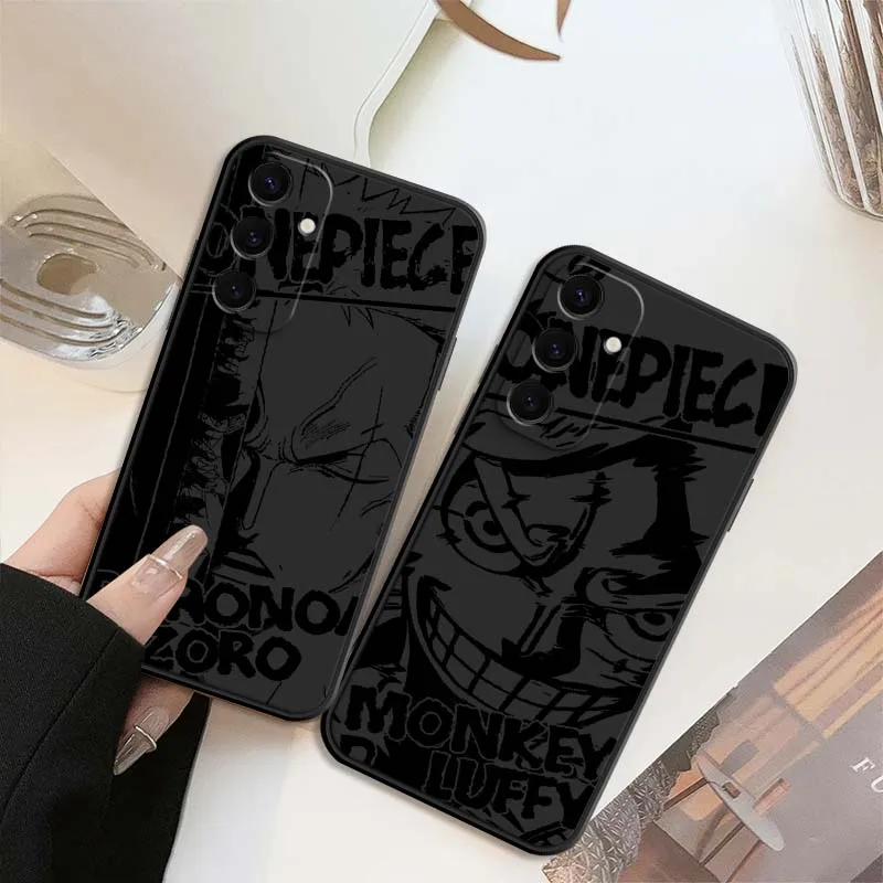 

Trend Zoro One Piece Luffys Art For Samsung Galaxy S25 S24 S23 S22 S21 S20 S10 S9 Ultra Plus FE 5G Black Soft Cover Phone Case
