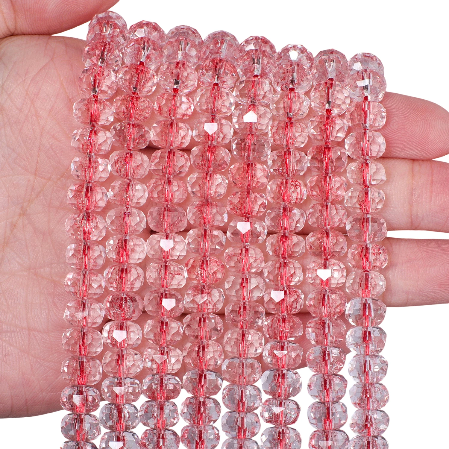 8x5mm Halbplattierte Mehrfarbige Facettierte Rad-Kristallquarz-Perlen AB-Farbe Transparente Glasperlen für DIY-Armband und Halskette – Detail 17