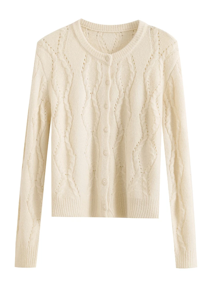 

Korobov French Retro O Neck Long Sleeve Single Breasted Solid Patchwork Casual Sweater Women Jumpers