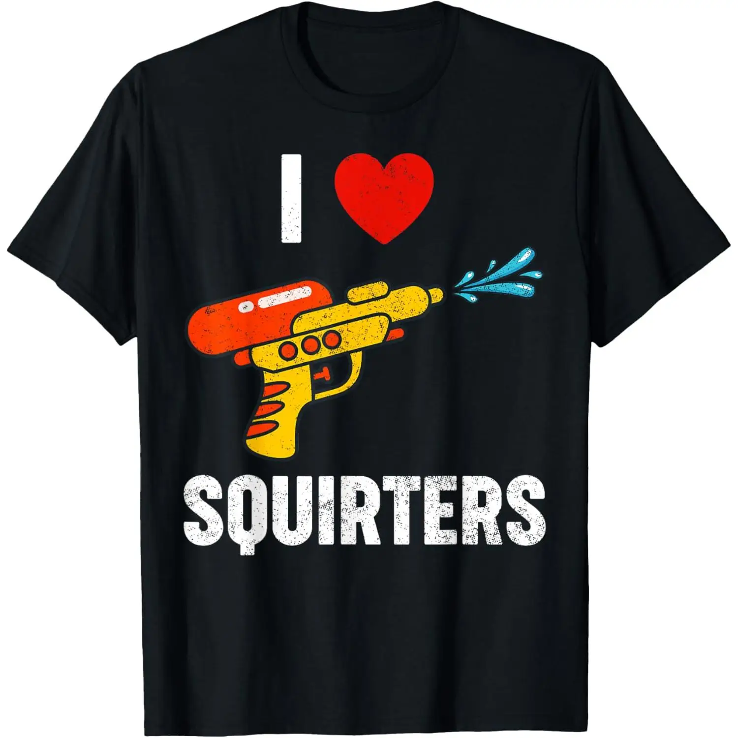 

I Heart Squirt Gun T-Shirt for Women, Funny Summer Water Fight Graphic Tee, Casual Holiday Beach Party Top