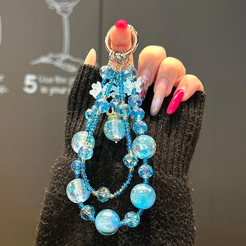 

Новая двухслойная цепочка для телефона DIY с бусинами-облаками, высококачественный, простой и милый брелок-подвеска для багажа