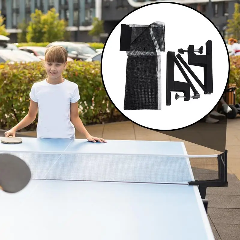Table Tennis Mesh Frame Set Removable Type Ping-Pong Net Clamps Anti Slip Net Frame Sturdy Table Tennis Equipment With Mesh For
