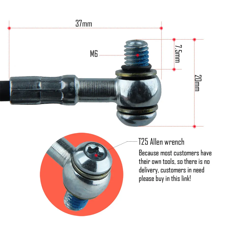 Accessori per freni idraulici per bici da strada elettrica da montagna viti manicotto in rame ago per olio tubo monopezzo personalizzato 1800mm per