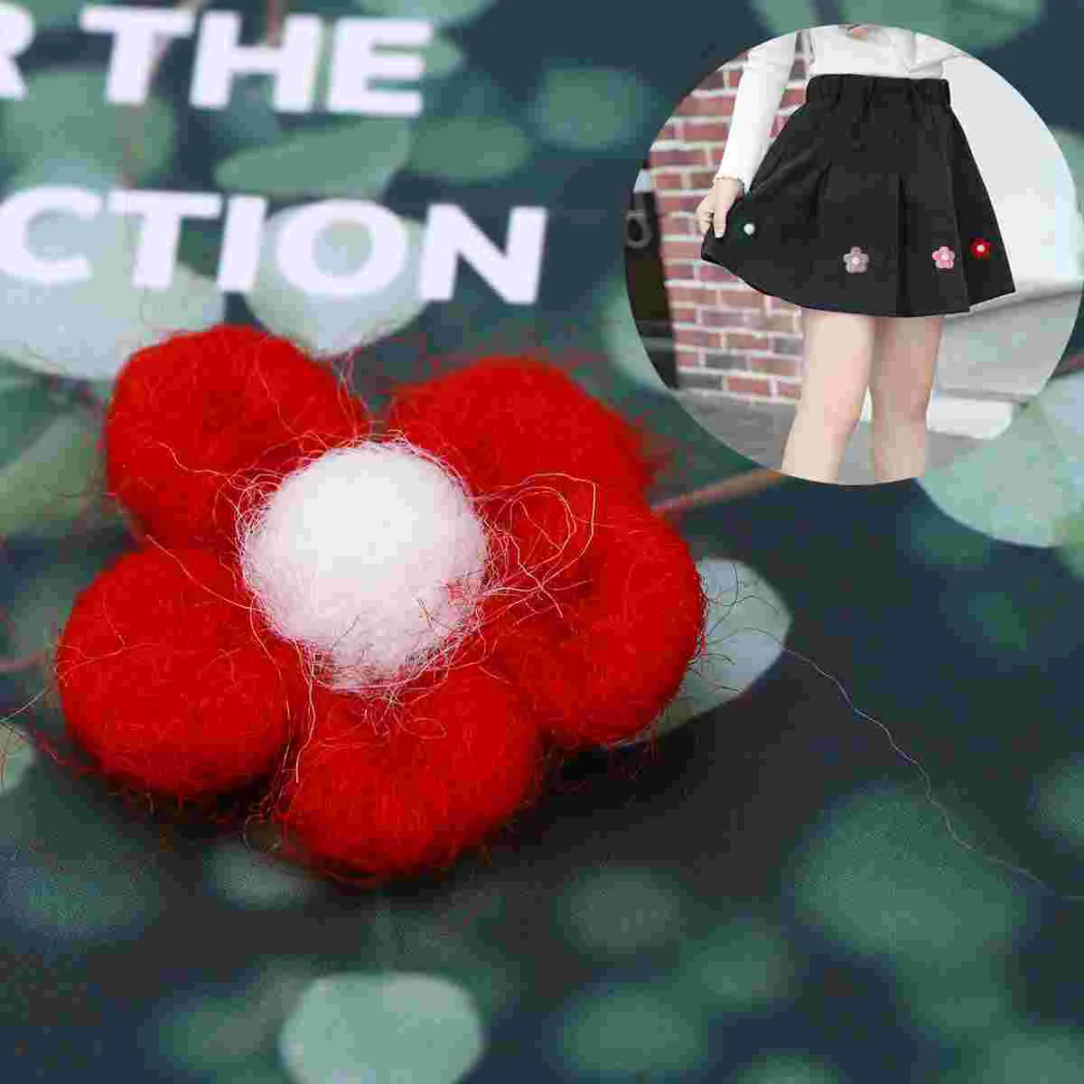 Hairpins Decoration Wool Felt Five-petal Flower Flowers for Crafts DIY Decorations