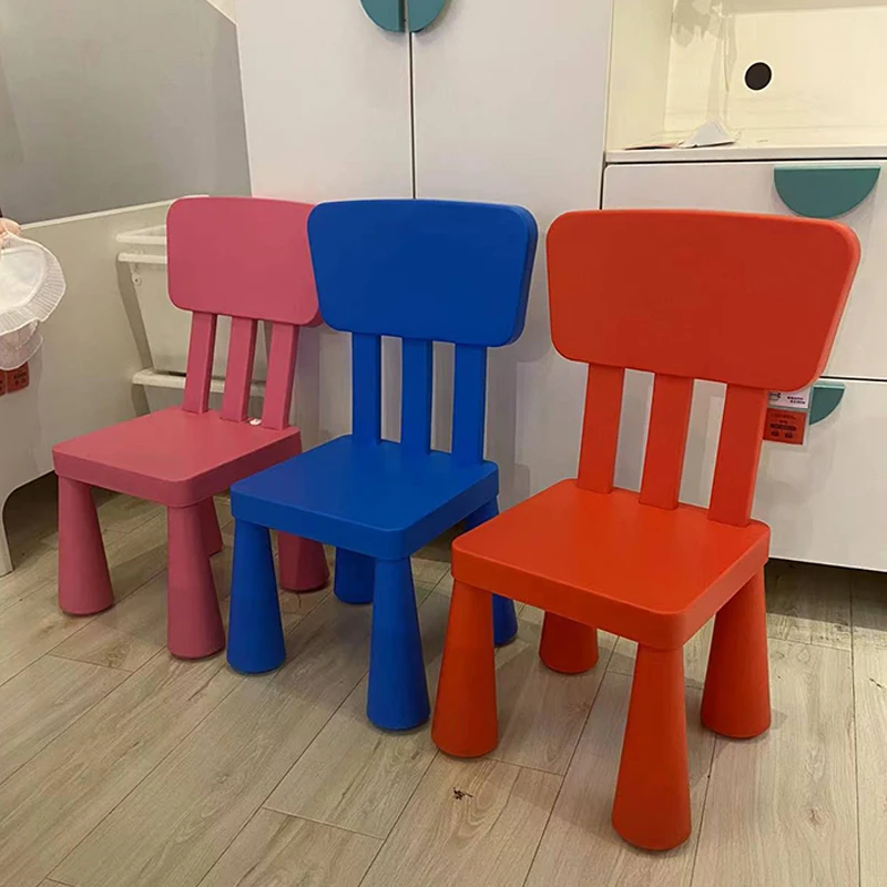 

Home Children's Chair Plastic Stool Home Thickened Chair Four-legged Baby Back Chair Sedie in Plastica Space Saving Furniture