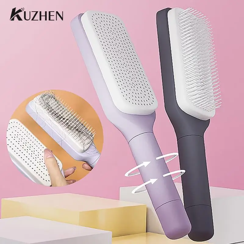 

Self Cleaning Hairbrush Women Hair Brush One-key Cleaning Hair Loss Airbag Scalp Massage Comb Anti-Static Hairbrush