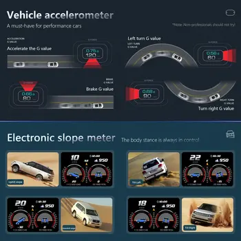 ANCEL P3 HUD (Baş Üstü Gösterge) Otomatik Ekran OBD2+GPS Akıllı Araç HUD Göstergesi Dijital OBD Hız Güvenlik Alarmı Su ve Yağ Sıcaklığı Devir Sayısı 10 best sales Obd devir - №5