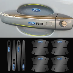 8Pcs Car Anti-scratch Protective Film Door Handle Bowl Logo Sticker for Ford Focus Mustang Fiesta mk7 C-max Galaxy Kuga Explorer
