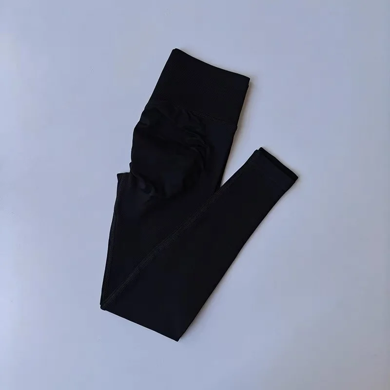 Nahtlose Sport-Yoga-Leggings mit hoher Taille, durchsichtige Sport-, Yoga-, Fitness- und Laufhose, schnelltrocknende Hose mit Scrunch-Butt-Effekt – Detail 17