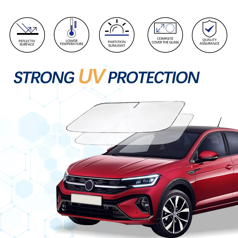 Windshield Sun Shade For VW Volkswagen Taigo R Line Sunshade Sun Visor Protector Foldable Blocks UV Rays Keep Car Cooler