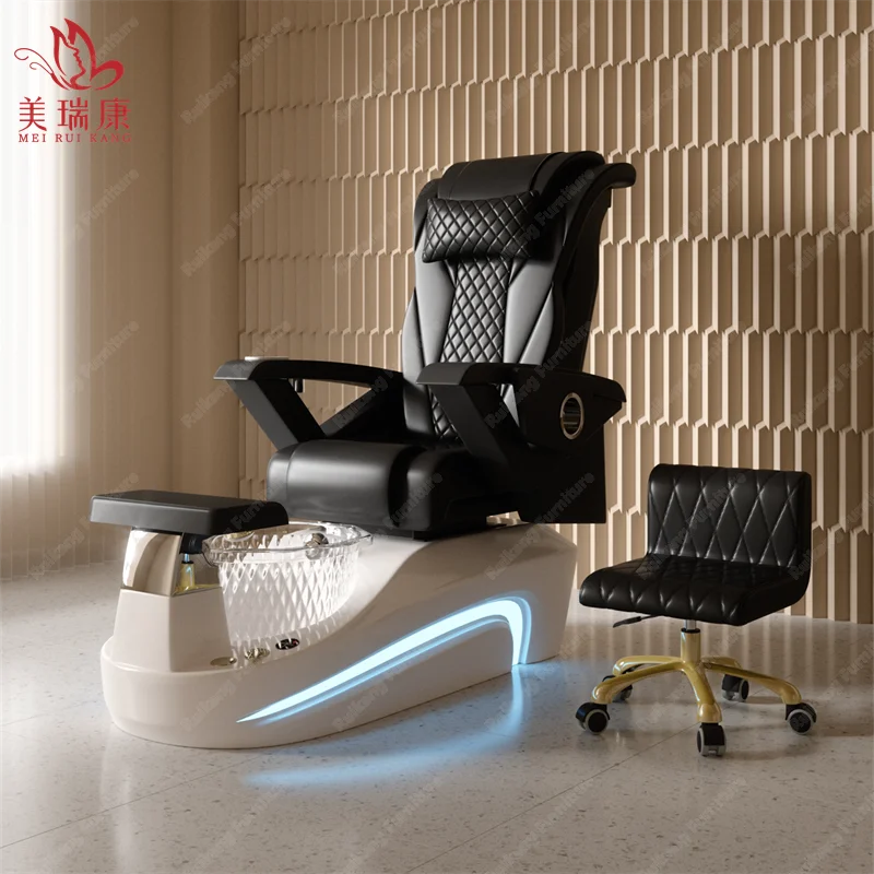 Modern Luxury Megnectic Pump Acetone Resistance Professional Recline Electric Massage Nail Beauty Salon Foot Spa Pedicure Chair