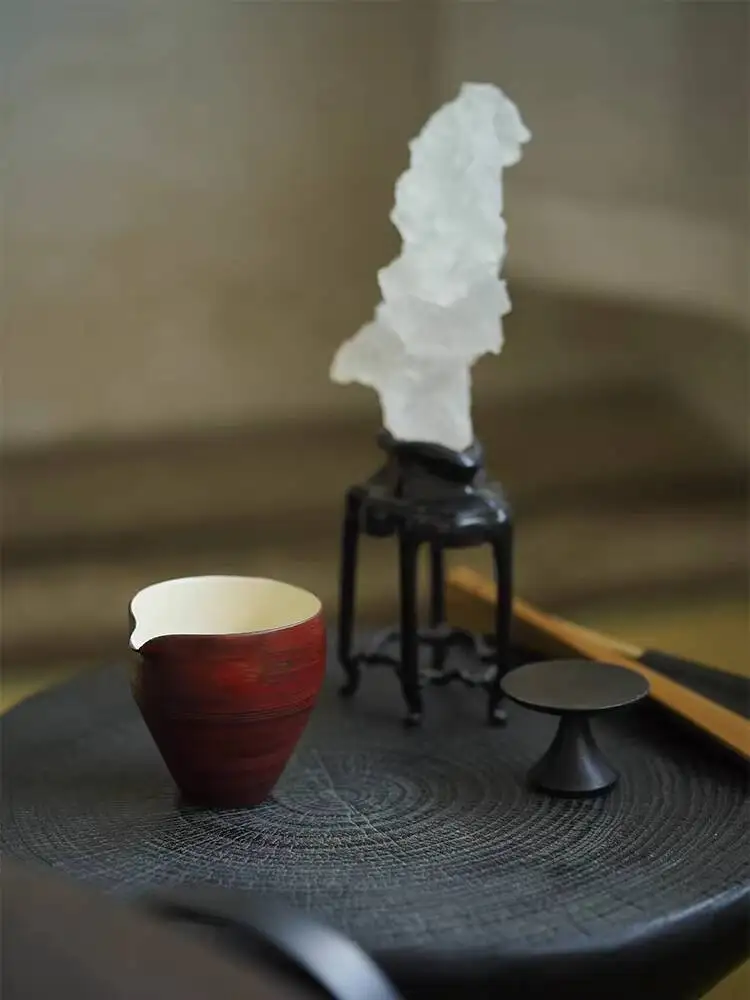 Hawthorn Red Powder Gongdao Japanese-Style Handmade Coarse Pottery Divider Vintage Uniform Cup Sea Kung Fu Tea Ceremony