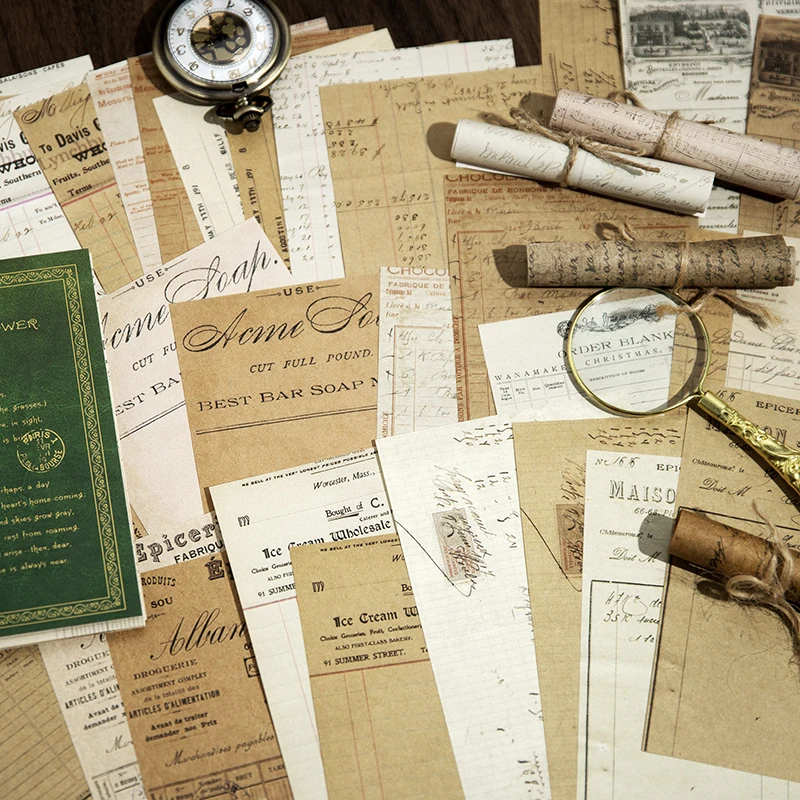 Mr. Paper 8 Style 40pcs/book Creative Text Message Card Vintage English Hand Account Material Decorative Stationery Card Stock