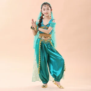 Indische Prinzessin Belly Dance Set für Mädchen, Kinderbühnenkleidung, Sari Performance, Ostern 8 Hauptverkäufe Indiana Sari Kleidung - №3
