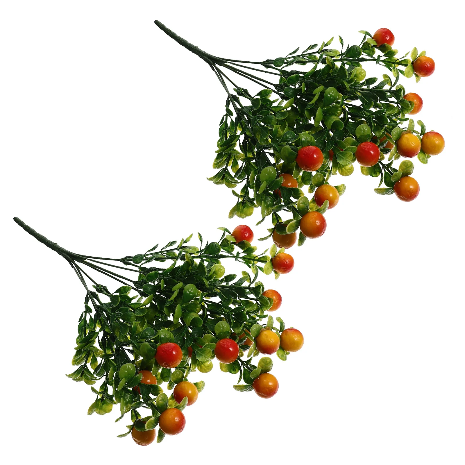 

2Pcs Artificial Fruit Branches Decorative Table Centerpiece Fruit Plant Ornaments Plastic Lifelike Simulation Fruits