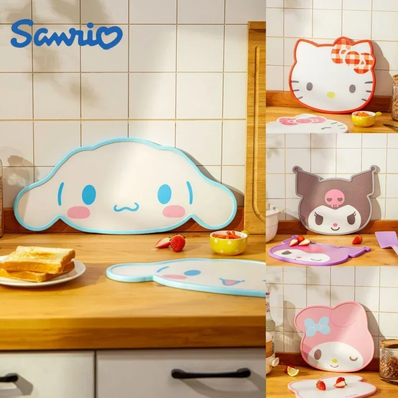 Practical Sanrio Hello Kitty Cartoon Cutting Board Kuromi Shaped Vegetable Fruit Food Double-Sided Non Slip Cutting Board