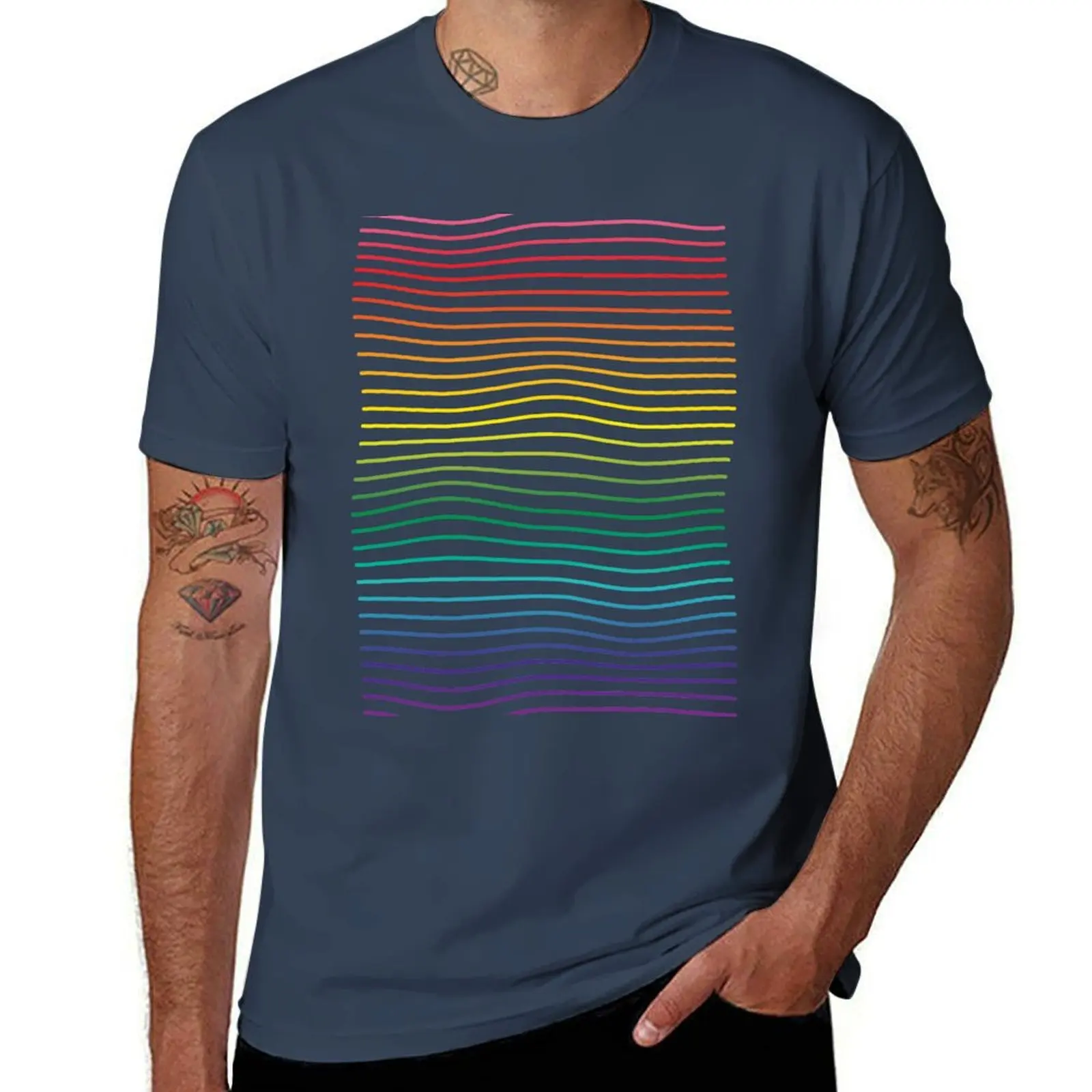 

Gilbert Baker Pride Flag (1978) - Gay Rights T-Shirt Minimalist Graphic Tee Shirt