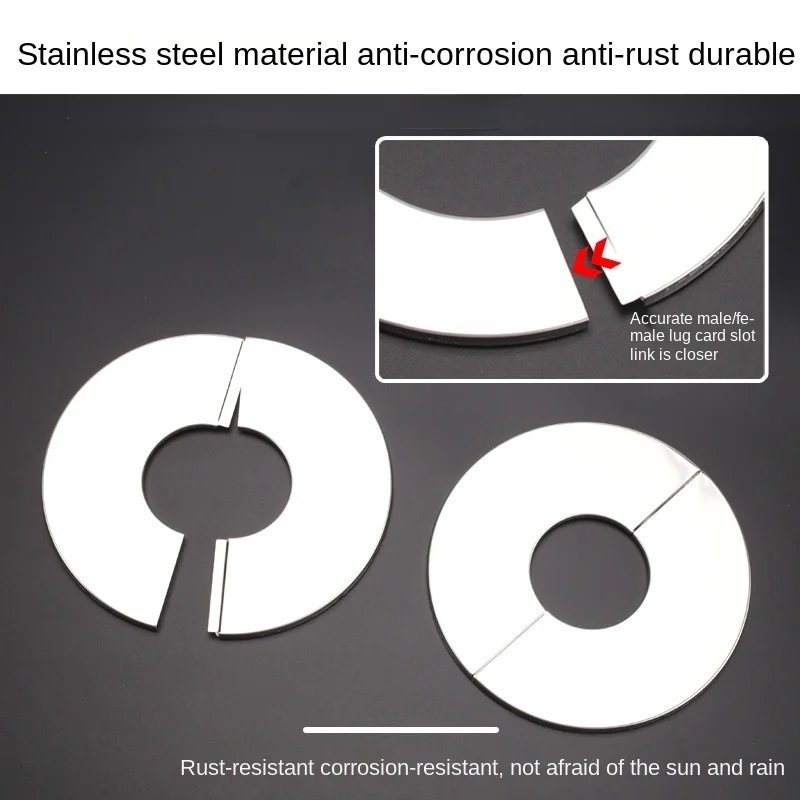 Couvercle décoratif de robinet en acier inoxydable, mitigeur fendu en acier inoxydable, tuyau de fumée rond laid, couvercle de trou de climatisation