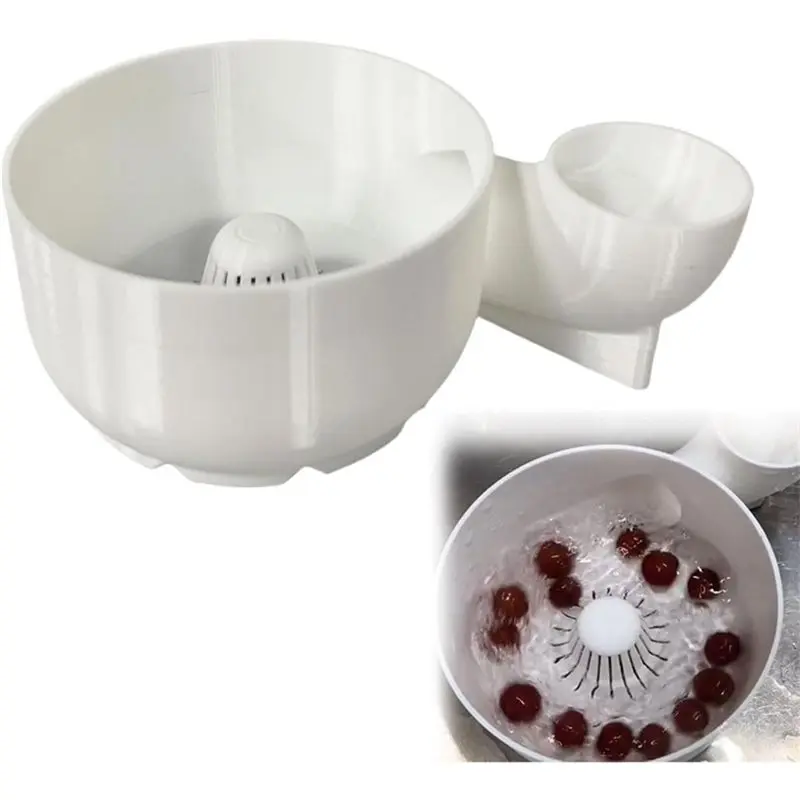 ABFU-Portable Fruit Wash Bowl Vegetable Washer Fruit And Vegetable Washing Basket For Home Kitchen Outdoor Picnics White