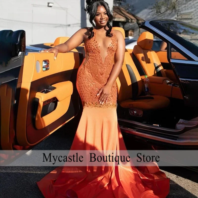 

Длинное платье русалки для выпускного вечера с бриллиантами по индивидуальному заказу, вечернее платье без рукавов с бриллиантами, вечернее платье на день рождения, свадьбу, халат De Bal