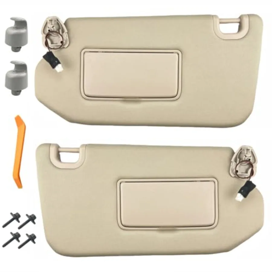 

Pair of Left and Right Sun Visors with Holders Screws for Nissan Pathfinder 2013-2018 for Infiniti QX60 2014-2017 with Light Su