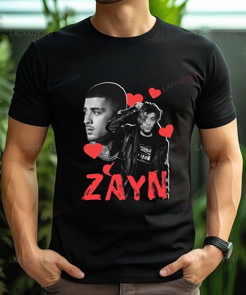 

Pop Star Zayn Malik's Classic Poster Print Unisex Stylish Shirt, Casual Everyday Wear,Spring/summer Short-sleeved Cotton T-shirt