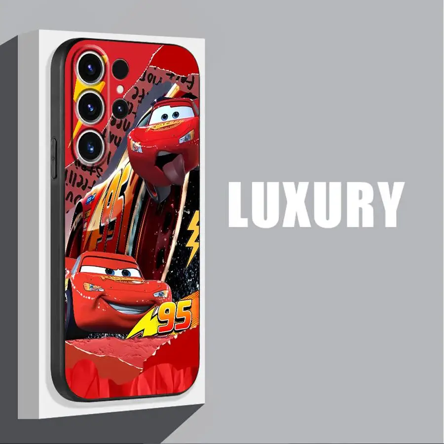 Disney Lightning McQueen Cool Back Soft Cover Case for Samsung Galaxy S24 Ultra S21 5G S22 Plus S23 Ultra S21 FE S20 S23 FE S21