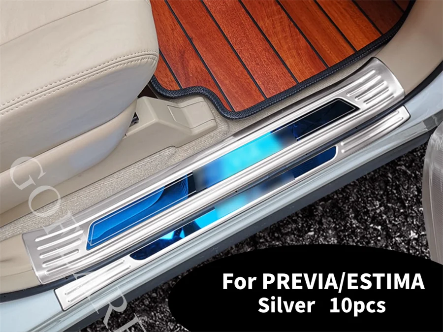 Car Accessories For Toyota Previa Estima door sill scuff plates strip welcome pedal Entry Guard Cover threshold stainless steel