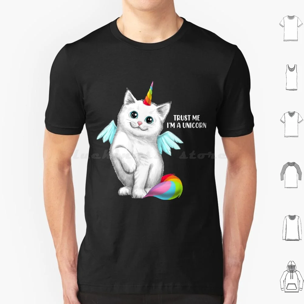 Trust Me I&x27 ; M A Unicorn Shirt Cute Caticorn Cat Shirt Classic T Shirt Cotton Men Women DIY Print