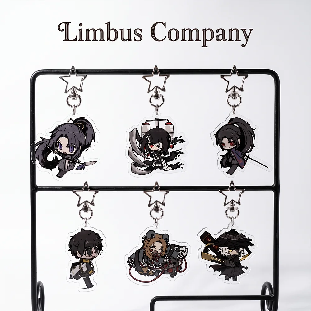 Game Limbus Company Don Quixote Faust 6CM Anime Acrylic Stand Cute Bag Charm Car Keychain Decorations Bag Body Kit Keyring Gifts
