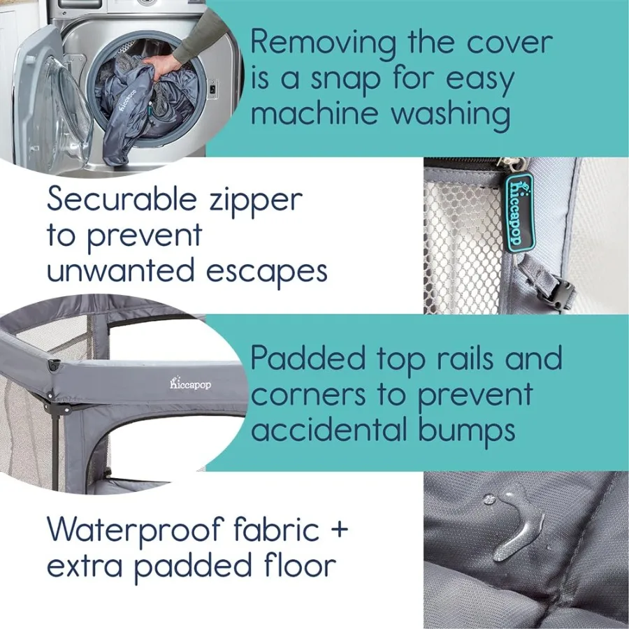 53” PlayPod Outdoor Baby Playpen for Baby with Canopy, Deluxe Portable Playpen for Babies and Toddlers with Dome