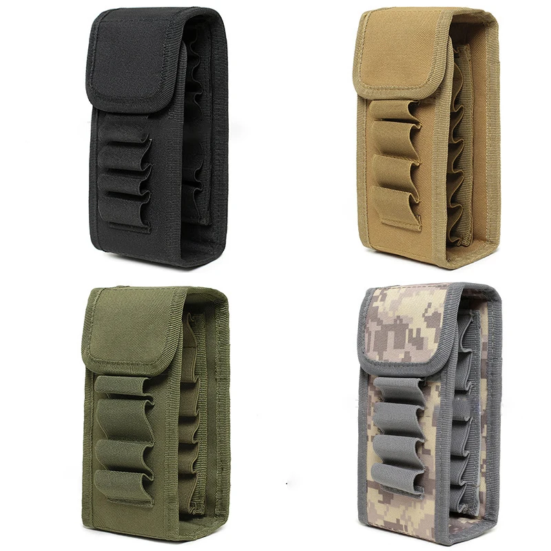 16 Rounds Ammo Pouch Molle 12/20GA Cartridge Shotgun Shell Holder Waist Bag Airsoft Hunting Rifle Bullet Cartridge Holder Case