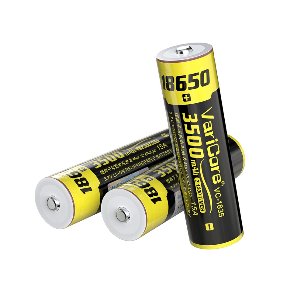 VariCore VC-1835 18650 Battery 3.7V 3500mAh High Capacity Rechargeable Li-ion Protected Battery for Flashlight Vape Power Tools