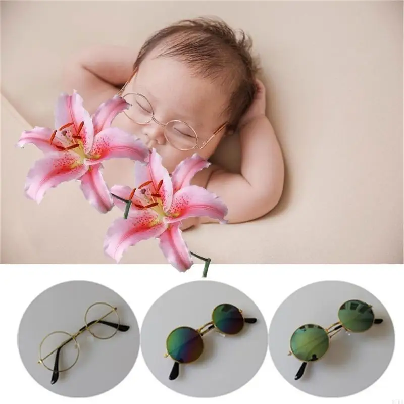 97BE Flat Glasses for Baby Newborn Baby Girls Boys Photography Props Gentleman Studio for Your Baby First Pictures